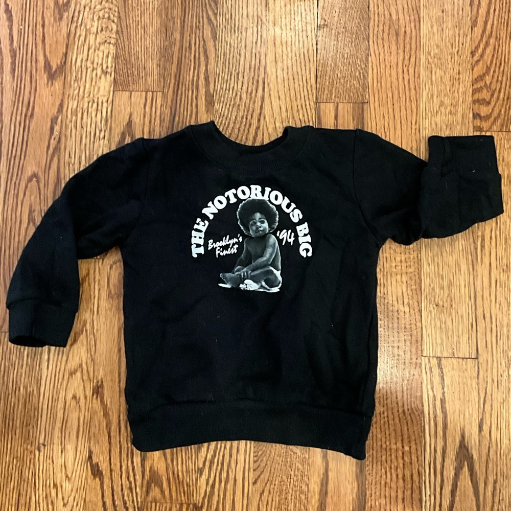 Kids Black Notorious BIG Graphic Sweatshirt
